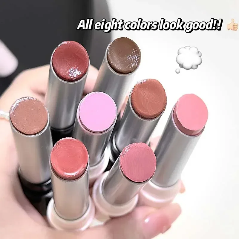 Kaca Cermin Kristal Merah Jambu Pepejal Lip Gloss Tiub Bulat Gincu Air Ringan Jeli Jelas Sapuan Bibir Coklat Bogel Pelembap Bibir — image 2