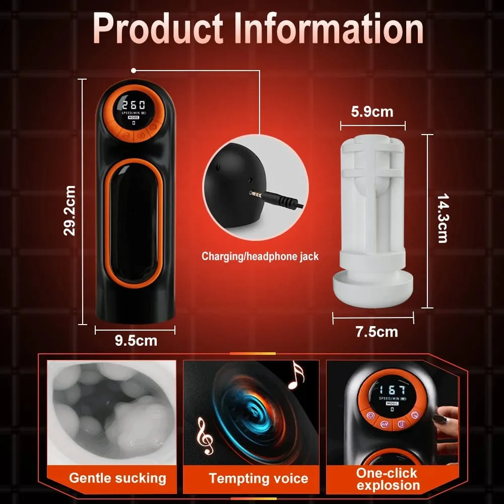 4 in1 Automatic Masturbators Cup Real Blowjob Thrusting Sucking Vibrating Vagina Intelligent Voice Adult Sex Toys For Men
