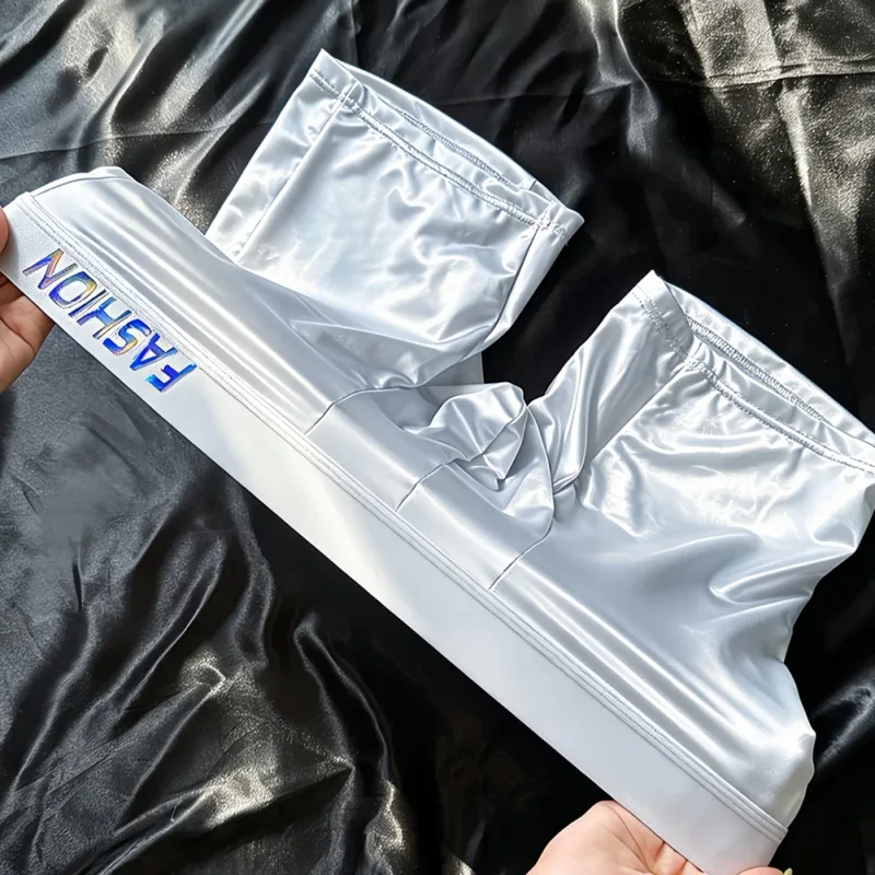 Mens Underwear Boxers Man Solid Slim Ice Silk Extended Leg Boxer Shorts Ropa Middle Waist Sports Panties Male Underpants — image 5