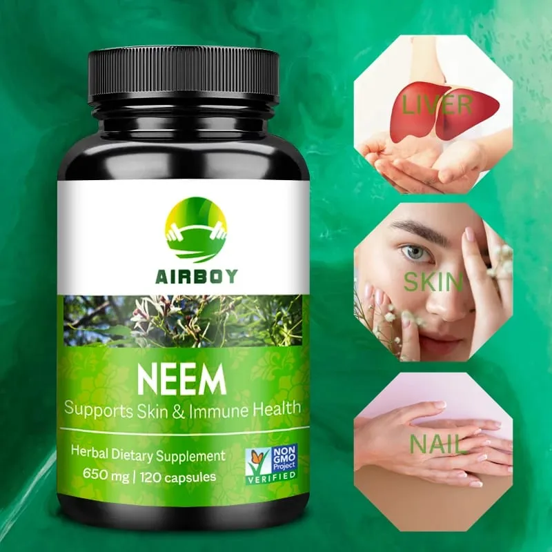 Organic Neem Supplement - Herbal Acne Supplements Supporting Clear Skin and Detox Supports Immune Health — image 2