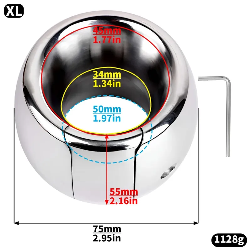 Metal Weight Screw Lock Penis Ring Scrotum Pendant Ball Stretcher Testis Cock Ring Penis Restraint SM Sex Toys For Men Gays — image 8