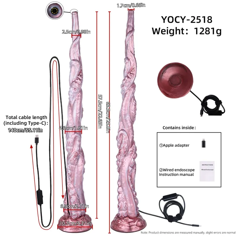 Plugue anal longo de silicone com função de endoscópio inteligente, ponto G, estimulação profunda, brinquedos sexuais, câmera, luz de LED, exploração corporal — image 8