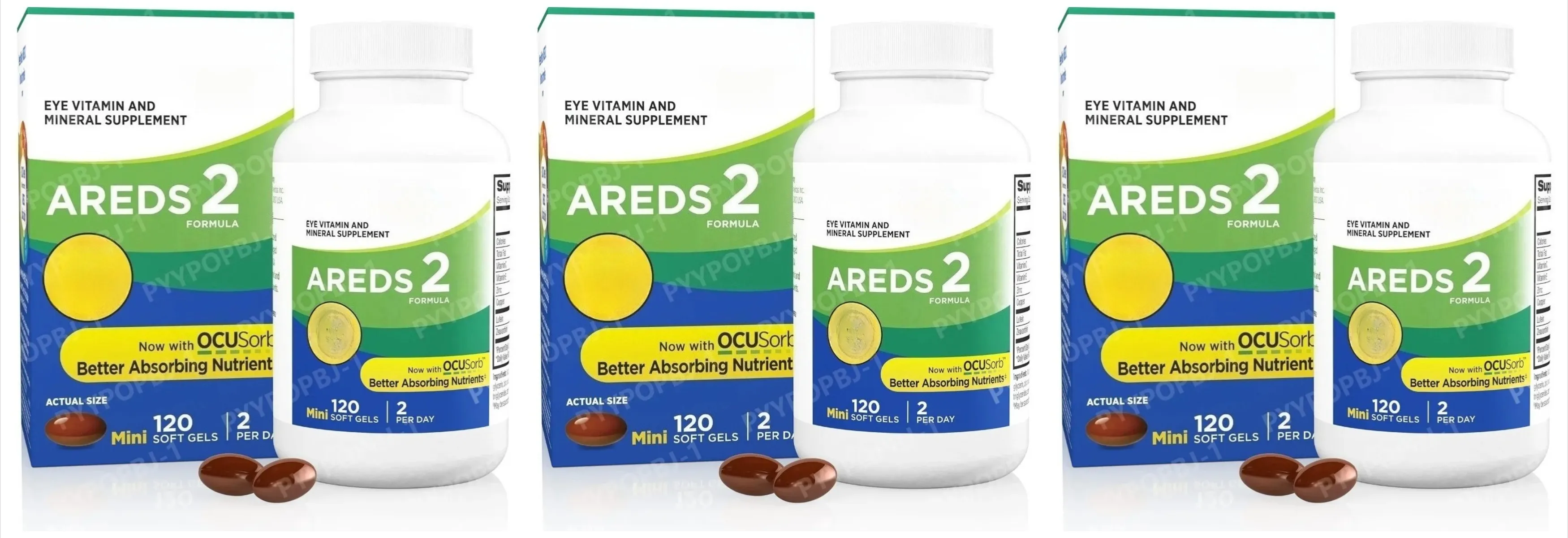2 Eye Vitamin and Mineral Supplement with OCUSorb Lutein and Zeaxanthin 120 Capusus