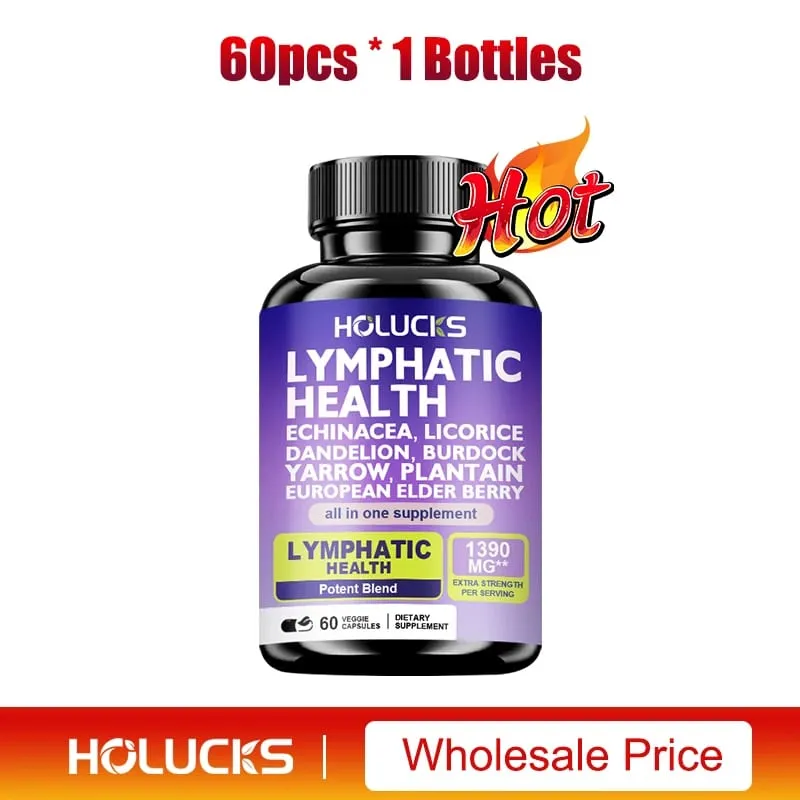 Lymphatic Capsules 1300mg Supplement Support Aids Lipedema Hormone Balance Natural Detox for Clear Skin & Vitality