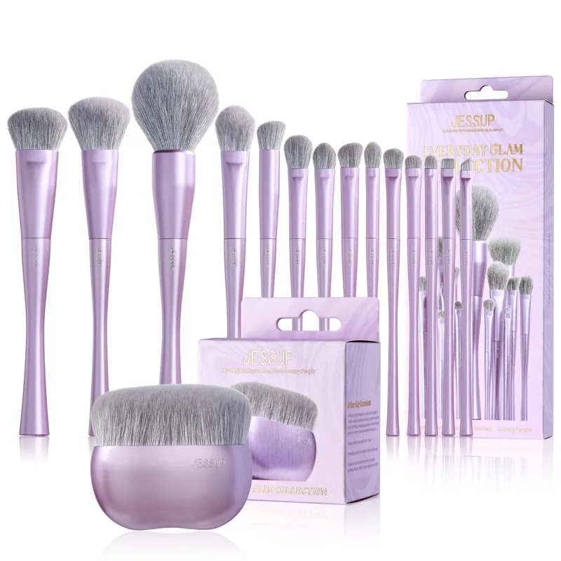Jessup Makeup Brushes Set 4/6/7/10/14/15pcs Foundation MakeUp Brush Face Eyeshadow Blending Highlighting Concealer Luxury Purple