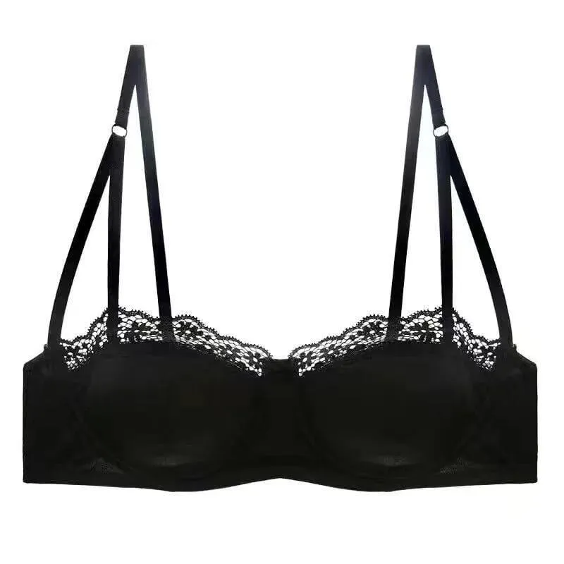 European American Satin Half Cup Bra Set Underwired Push Up Thin Smooth Green Lace Comfort Ladies Lingerie 32-38 Hot Trend S-xl — image 7