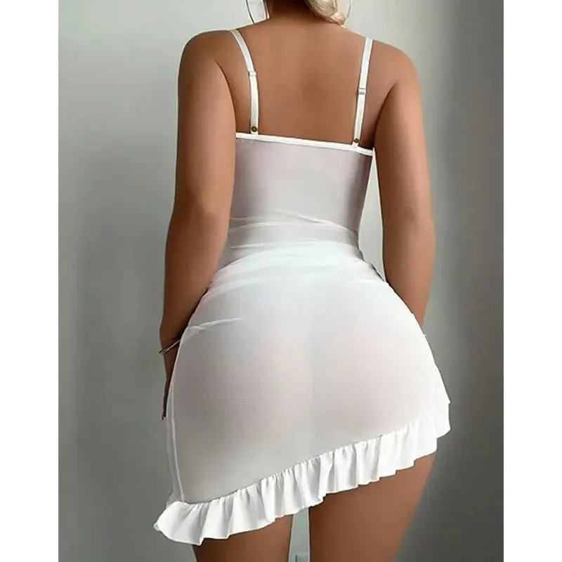Spetskorsett Push Up BH Dam Underkläder Set Genomskinlig nattklänning Sexiga BH:ar Skarvklänning Elegant underkläder Pyjamas för kvinnor — image 3