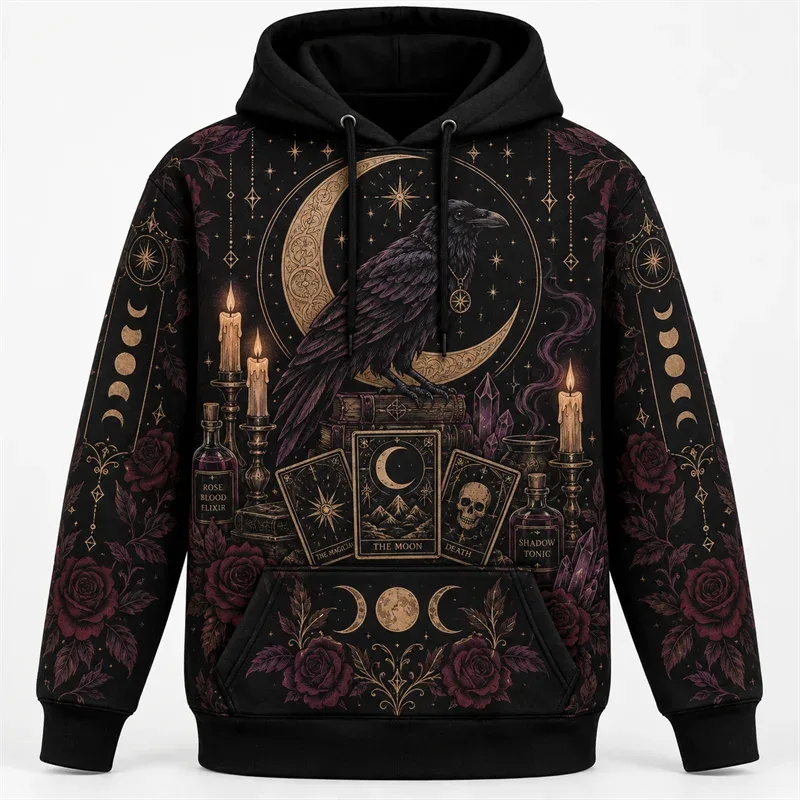Halloween Hoodie 3D All Over Print Polyester Sweatshirt Gothic Ghost Pumpkin Bat Witch Skull Horror Streetwear Pullover Unisex