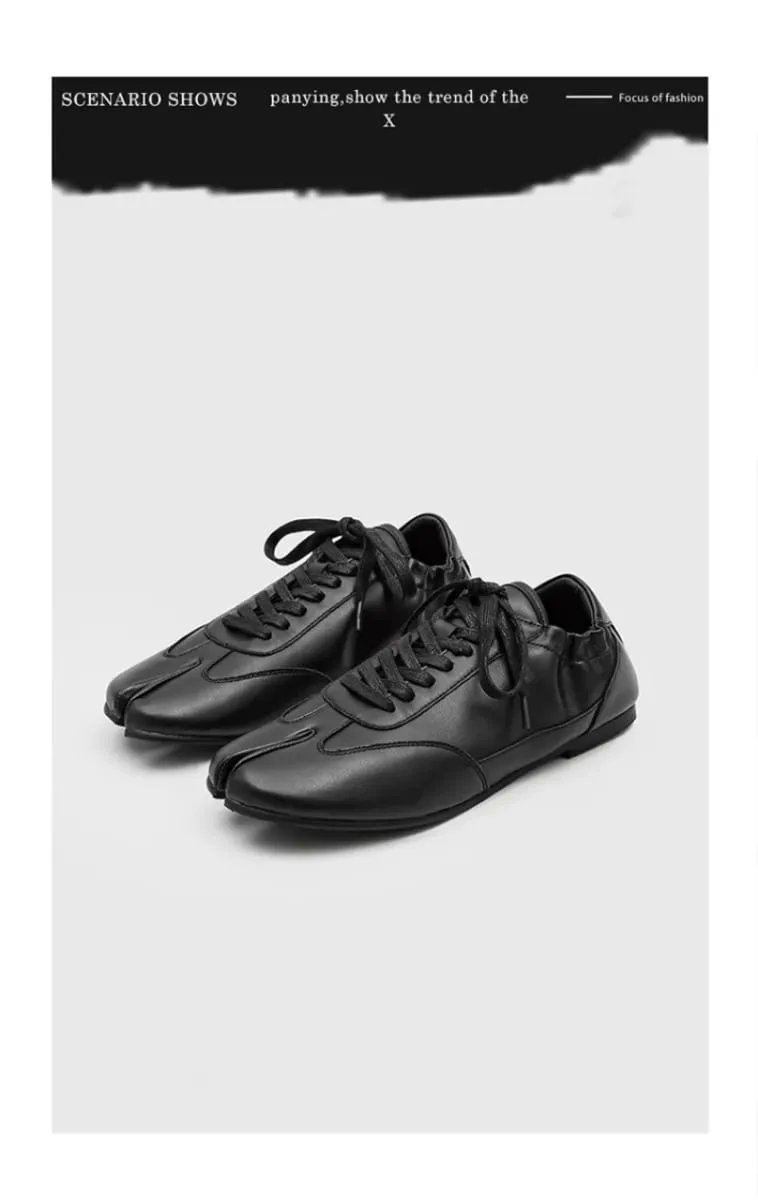 High-end Designer Split Toe Tabi Men's Sneakers and Casual Shoes Fashion Retro Leather Slip-On Loafers Men Shoes Tenis Masculino
