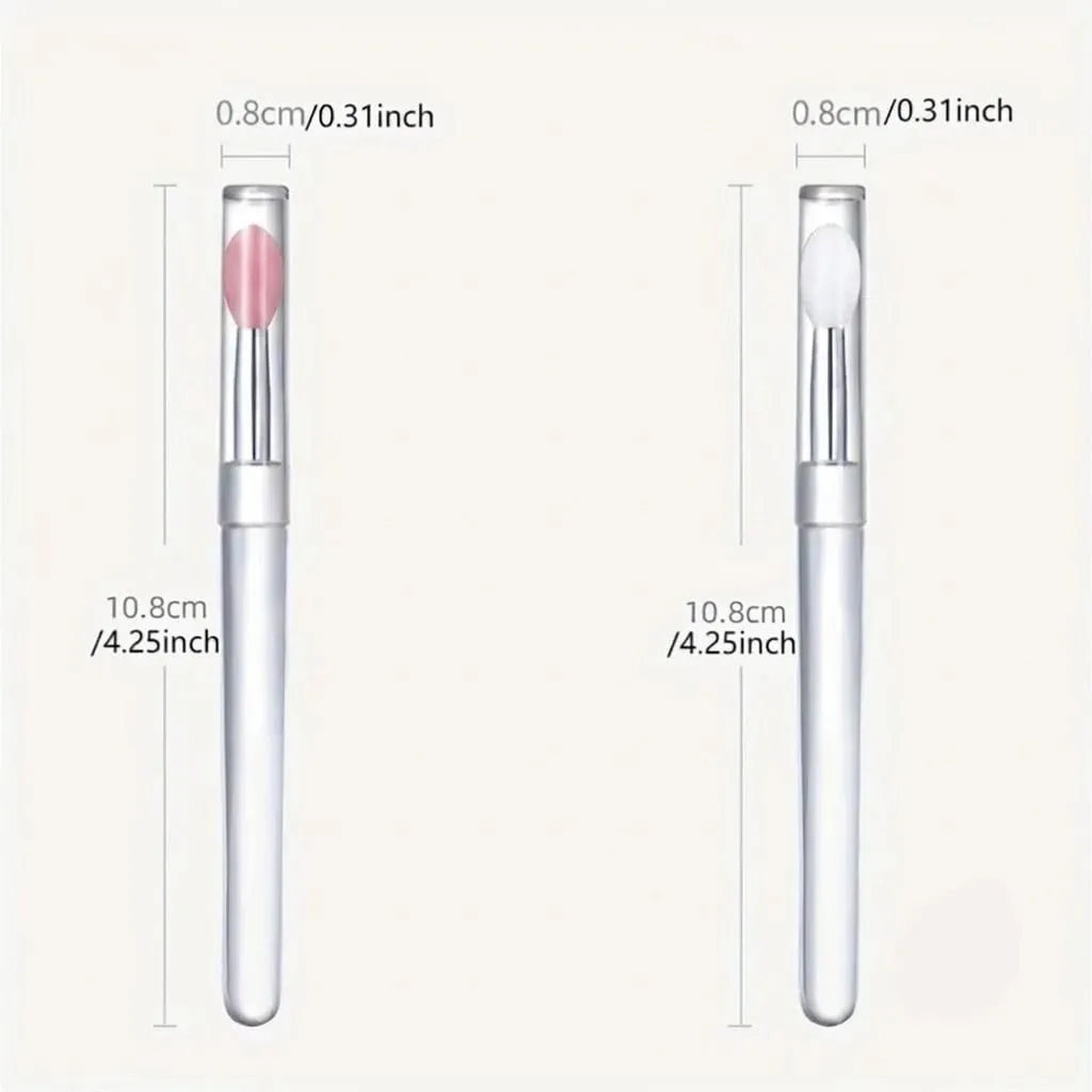 12pcs Silicone Lip Makeup Brushes with Dustproof Cover Lipstick Applicator Suitable for Lip Gloss Eyeshadow Makeup Tools — image 5
