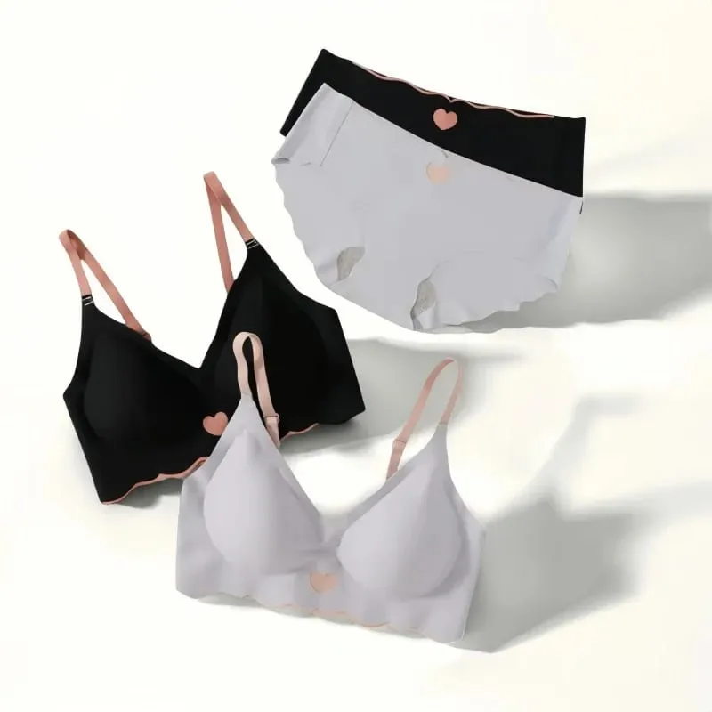 Women Push Up Bra at Panties Set Non-wire Bra Sexy Lingerie Set Low Waist Briefs Pambabaeng Kumportable Underwear Set Pambabae Intimates — image 4