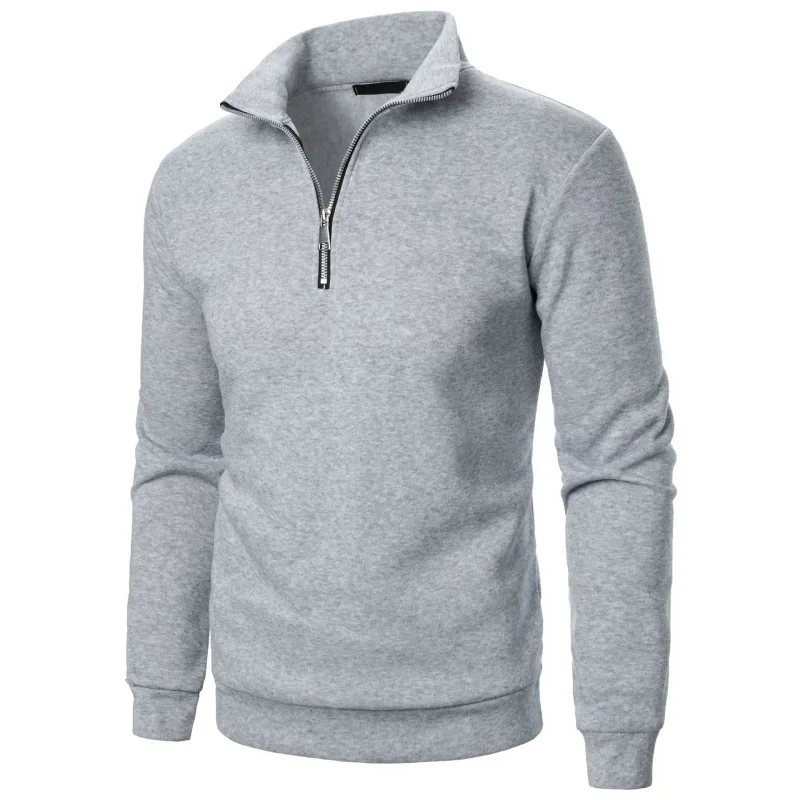 Men's Zip Turn Down Collar Sweatshirts Spring Male Solid Color Loose Pullover Coats BSD-ZW160 — image 20