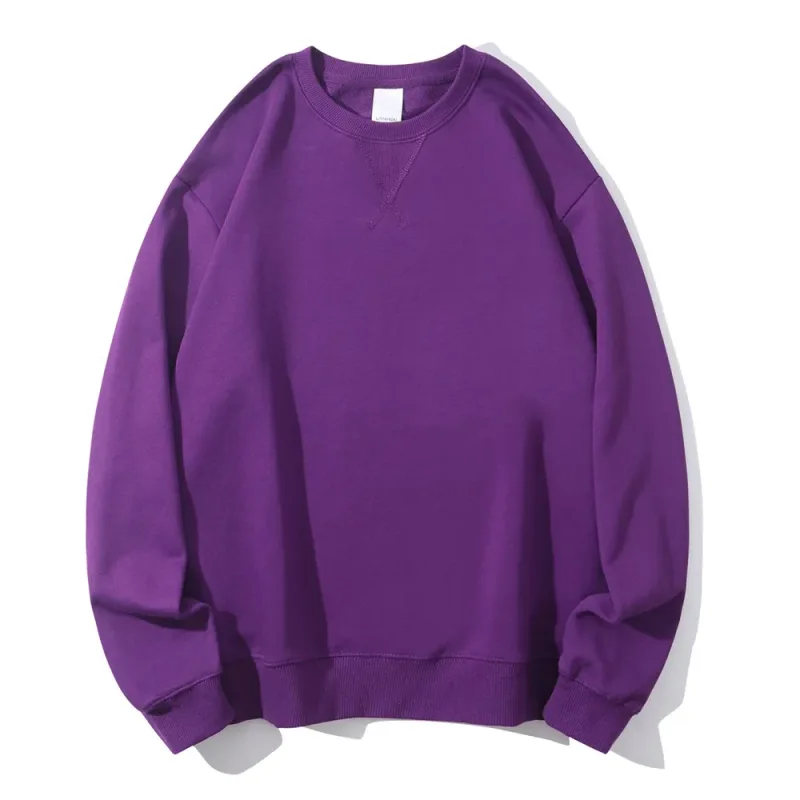 380g Tight Match Heavy Inverted Triangle Loose Versatile Solid Cotton Vintage Autum Winter Long Sleeve Round Neck Sweater — image 13