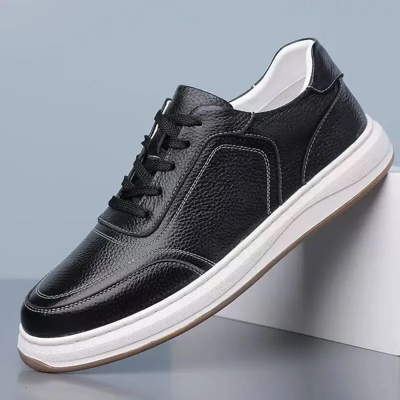 2026 New Men's Leather Shoes Casual Spring Autumn Fashionable Genuine Cowhide Slip-On Breathable Comfortable Anti-Slip Shoes — image 3