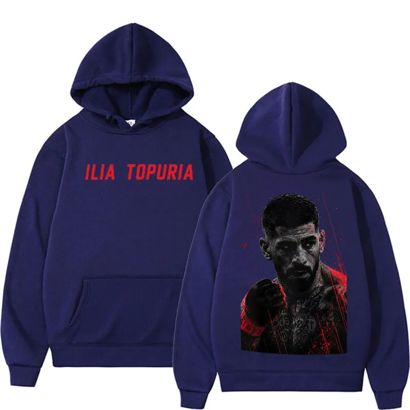Ilia Topuria El Matador Vintage Graphic Hoodies Damit ng Lalaki Karahasan Aesthetic Sweatshirt Mga Kaswal na balahibo na Pullovers Streetwear — image 3