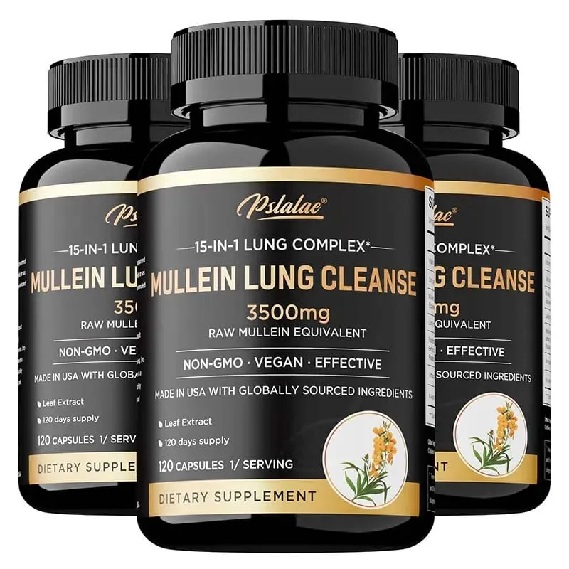 Mullein Lung Cleansing - Lung Clearing Lung Health Immunity - Smoker's Respiratory Supplement Vegetarian Capsules — image 8