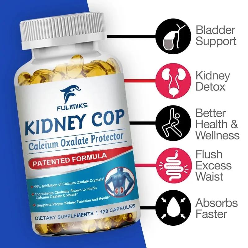 Premium Kidney Support Supplement with Magnesium Citrate & Banana Stem Promotes Kidney Detox & Bladder Health for Adults