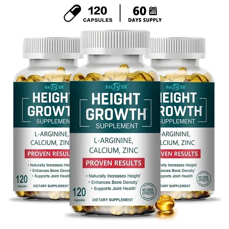 Suplemento para ganho de altura - Suplemento de cálcio L-Arginina Vitamina D3 Zinco - Promove o crescimento ósseo - Ajuda no crescimento natural da altura — image 10