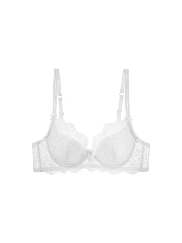Lila Spets BH Dam Fransk Sexig Broderi Mjuk Bygel Minimizer Push Up Anti Sagging Underkläder BH 32‑38 — image 13