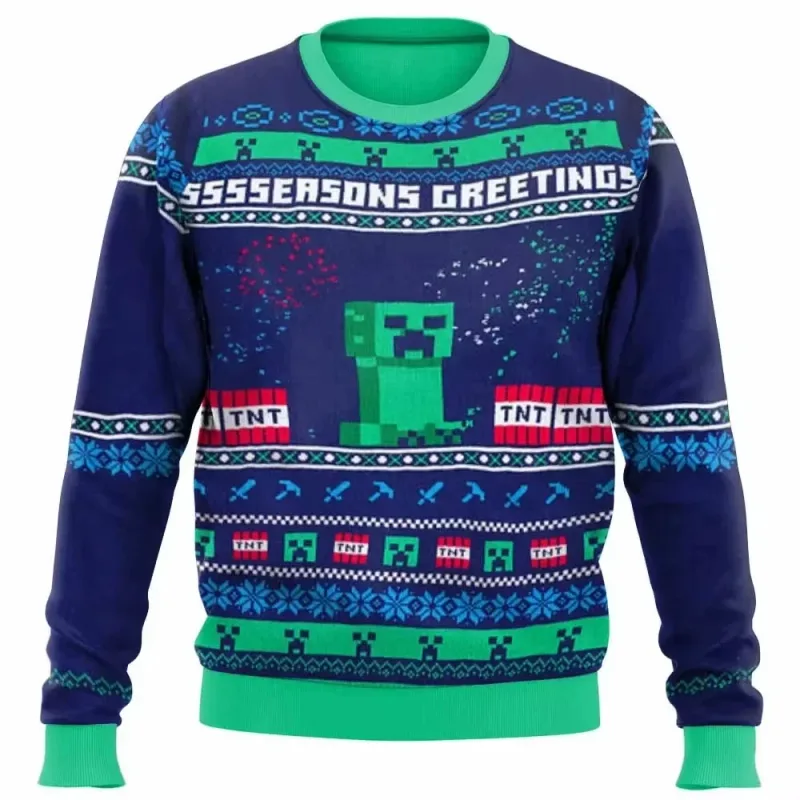 Natal papai noel dos desenhos animados anime graffiti retro inverno feio camisola 3dprint harajuku pulôver casual engraçado mang — image 12