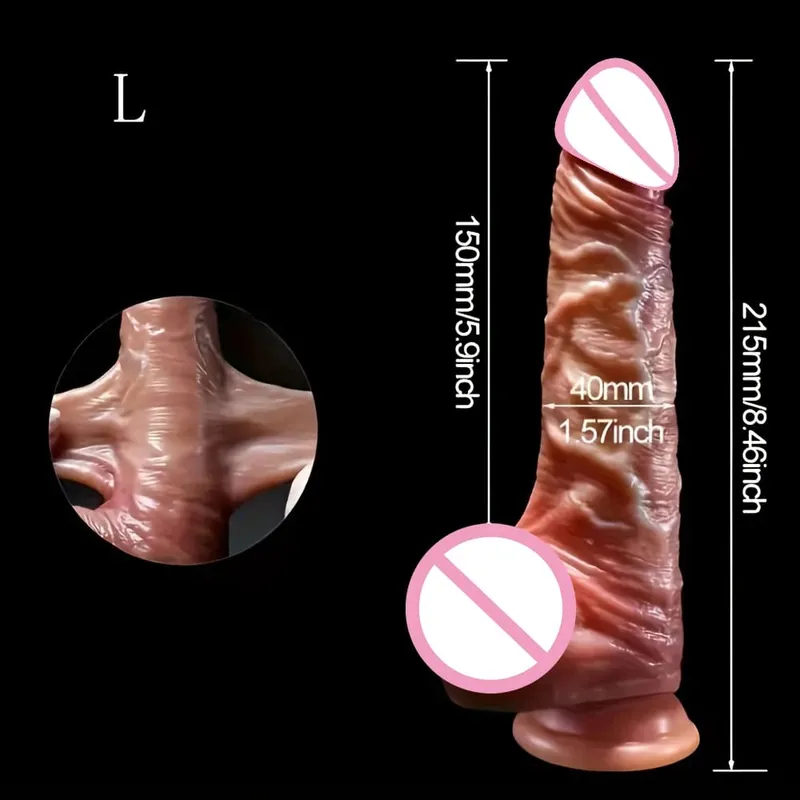 Skin Sliding Foreskin Dildo na may Real Testicles strapon Makatotohanang Dildos para sa Babae Mga Lalaki Lesbian Anal Dick Pang-adultong Sex Toys Penis 18 — image 8