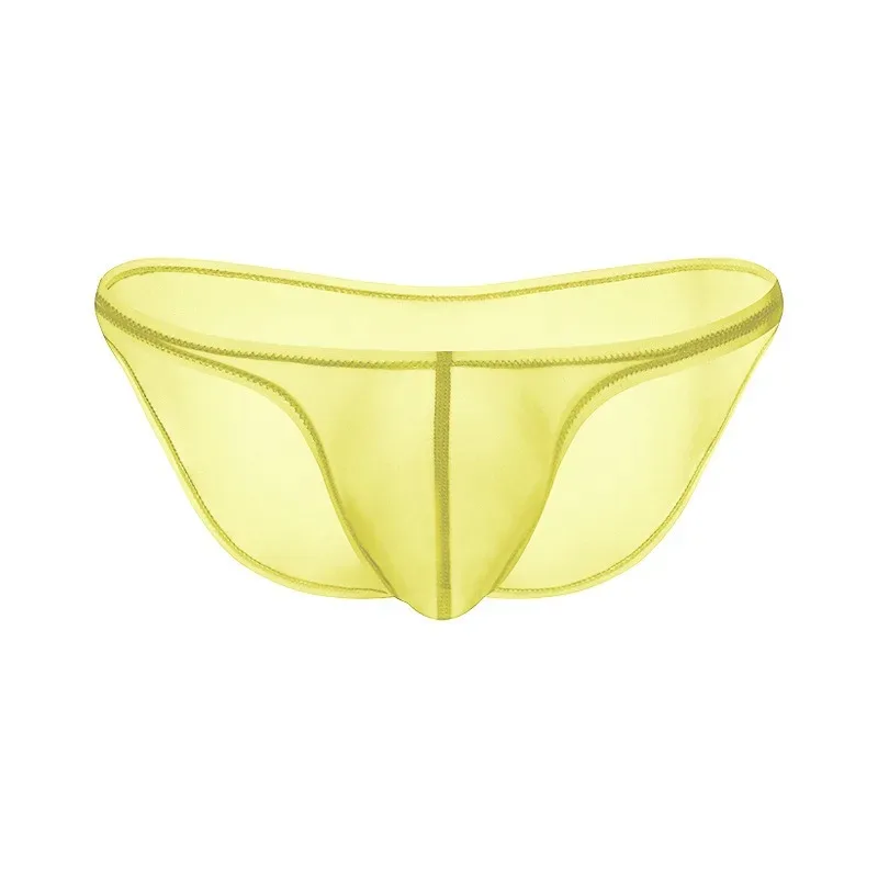 Men's Underwear Delicate Ice Silk Transparent Triangle Panties Personality Low Waist Briefs — image 8