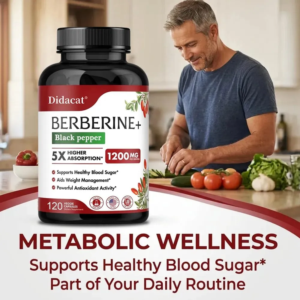 1200 MG Premium Berberine Supplement Kapsler understøtter immunsystemet Kardiovaskulært hjerte og mave-tarm velvære — image 5