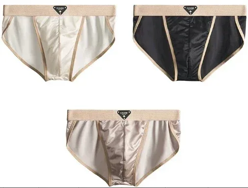 1/3PCS Panlalaking Briefs Ice Silk Satin-like Brief Panlalaking Panlalaki Summer Breathable Quick Drying Panty Sexy U Pouch Underwear — image 26