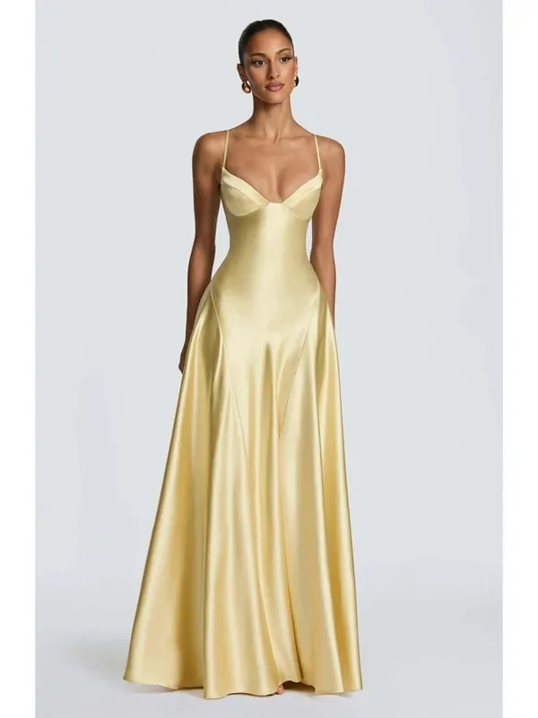 Mulheres amarelo baixo corte sem costas vestido de cintura alta rendas até sem mangas cintura cincher cinta de espaguete vestidos festa clube feminino robe