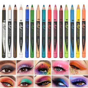15 Color Eyeliner Lip Liner Pen Black Blue Multicolor Metallic Pearly Glitter Matte Finish Punk Smokey Style Eye Makeup Pen
