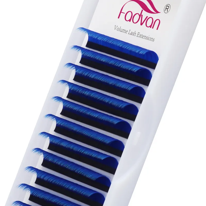 Fadvan Long 15-20mm Easy Fanning Makeup Lashes Mixed 8-14mm Colored False Eye Lashes Extensions Green/Purple/Red/Blue Color Lash