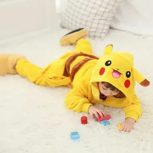Costum Smile Pikachu pentru baieti fete pijama anime iarna flanela costum calduros Pokemon Kigurumis