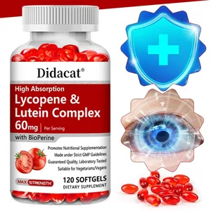 Lykopeeni + luteiinikompleksi 60 mg Bioperine-ravintolisän kanssa eturauhasen sydämen ja silmien terveydelle Antioksidantti, ei-GMO