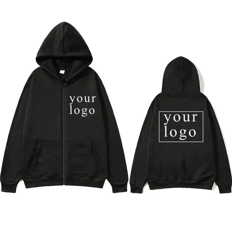 Nieuwe Mannen Vrouwen DIY Rits vest hoodie 2025 Nieuwe Mode Uw Eigen Ontwerp Merklogo/Foto Gepersonaliseerde Custom overal