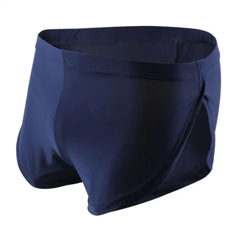 Männer Einfarbig Atmungsaktive Low-rise Shorts Höschen Elastische Taille Seite Split Eis Seide Lounge Shorts Unterhosen Nachtwäsche