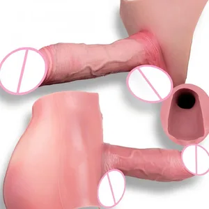 Højtalje realistisk penisærme насадка на член Strap On Hollow Dildotrusser Silikone Dick Extender Sexlegetøj til mænd
