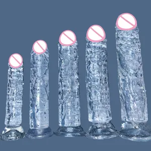 Halvat 5 väriä Pieni läpinäkyvä dildo-imukuppi Jelly Dick Naisten Eroottiset anaaliseksilelut Pehmeä klitori emättimen masturbaattorit Penis