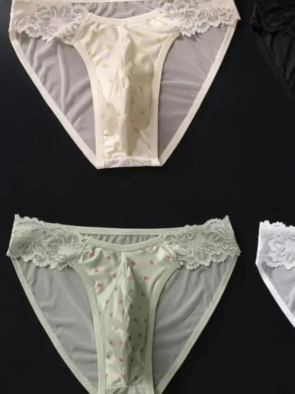 4PCSSexiga sömlösa trosor för män Ice Ultra Thin Sport Fitness Bulge Pouch trosor Man Trosor Låg midja 3256812833245883