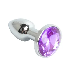 Mini tapón Anal de Metal XXS, dilatador Anal pequeño para adultos, hombres y mujeres, tapón Anal con cristal redondo, masturbación femenina, Juguetes sexuales anales