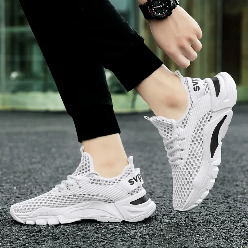Summer Men Casual Shoes Breathable Mesh Mens Walking Shoes Lightweight Running Sneakers Soft Couple Jogging Tennis Sport Shoes