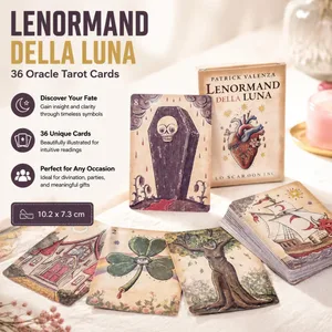 Lenormand Della Luna Tarot Deck 36 cartes Divination Cartes Oracle pour le jeu de fête de lecture du destin 10,2 x 7,3 cm