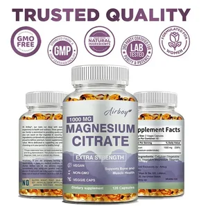 Citrat de magnesi - Suplement per a la relaxació de l'estrès Ossos Son Salut del cor Nervi Múscul i metabolisme Suplements