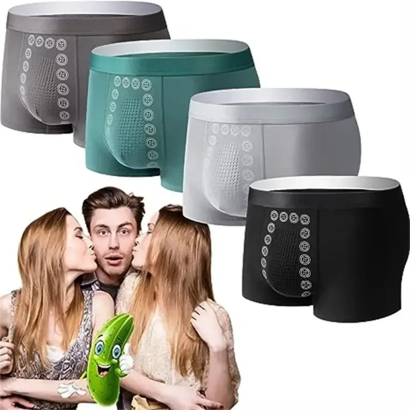 4 pçs boxer shorts masculino roupa interior de seda gelo legal cuecas respirável sexy calcinha fina sexy u lingerie convexa