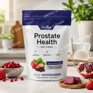 Docteat Prostate Health Soft Chews 60 Count بدون قند با طعم انار-توت پشتیبانی روزانه با عصاره Reishi روی ویتامین C