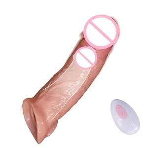 Penis Sleeve Cock Vibrator Realistic Penis Extender Vibrating Cock Rengas 10 Mode Kaukosäädin Pehmeä silikonipenis miehille Pariskunta
