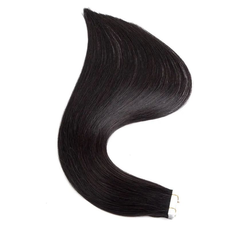 Fita reta em extensões de cabelo humano 16-26 polegadas 100% natural fita adesiva invisível real ins para mulher