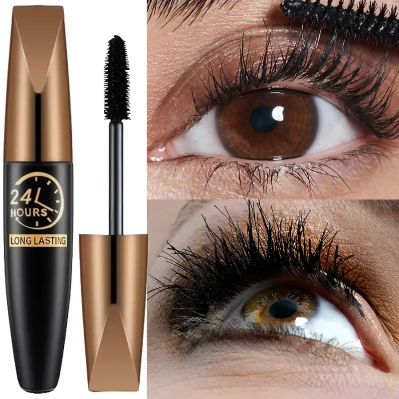 Rímel preto 5d à prova d'água, alonga os cílios, extensão de fibra de seda, maquiagem para os olhos para mulheres, cosméticos, maquiagem coreana