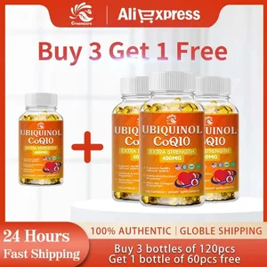 3 வாங்கவும் 1 இலவசம் - CoQ10 காப்ஸ்யூல்கள் (Ubiquinone) 400mg - மூளை இதயம் மற்றும் ஆற்றல் ஆரோக்கியத்திற்கான ஆதரவு - உயர் உறிஞ்சுதல் துணை