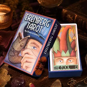 Erenberg Tarot Destesi 12*7 cm Sert Kutuda Samimi Yakın Çekim Çizimler - Standart Tarot Kartları Çift Kabartmalı Kart Stoğu