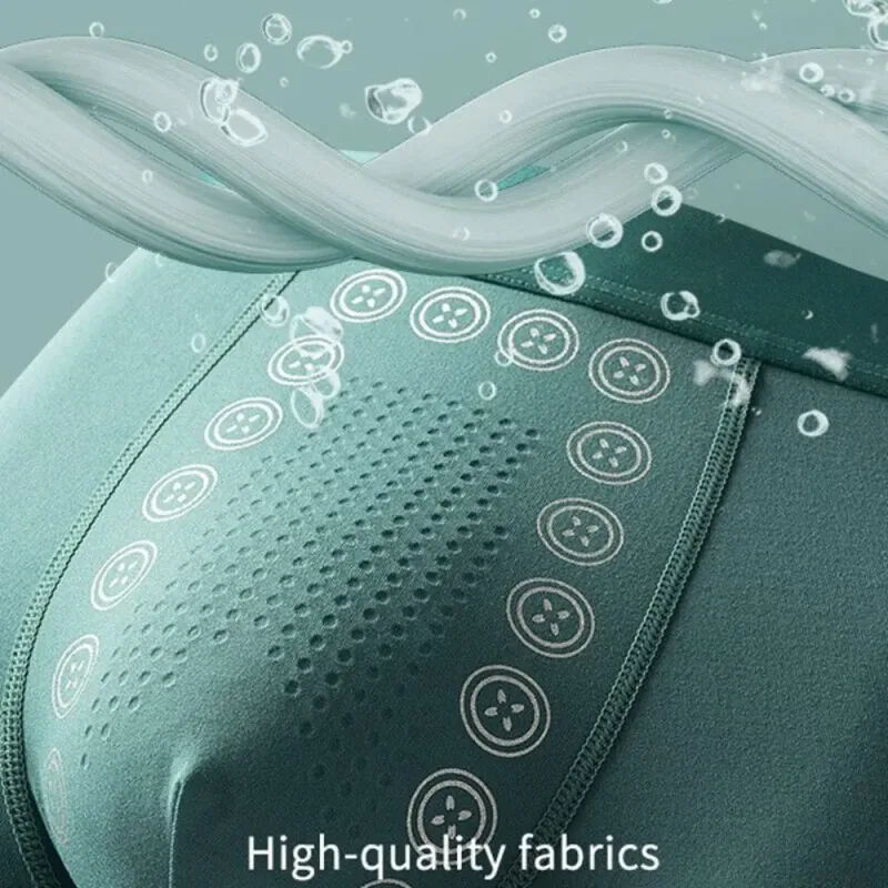 Cueca masculina de poliéster, cueca boxer de terapia magnética de fibra extensível, cuecas confortáveis ​​para uso casual